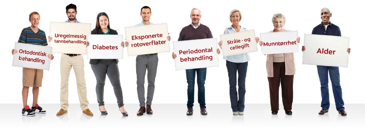 En rekke kliniske faktorer kan føre til økt kariesrisiko